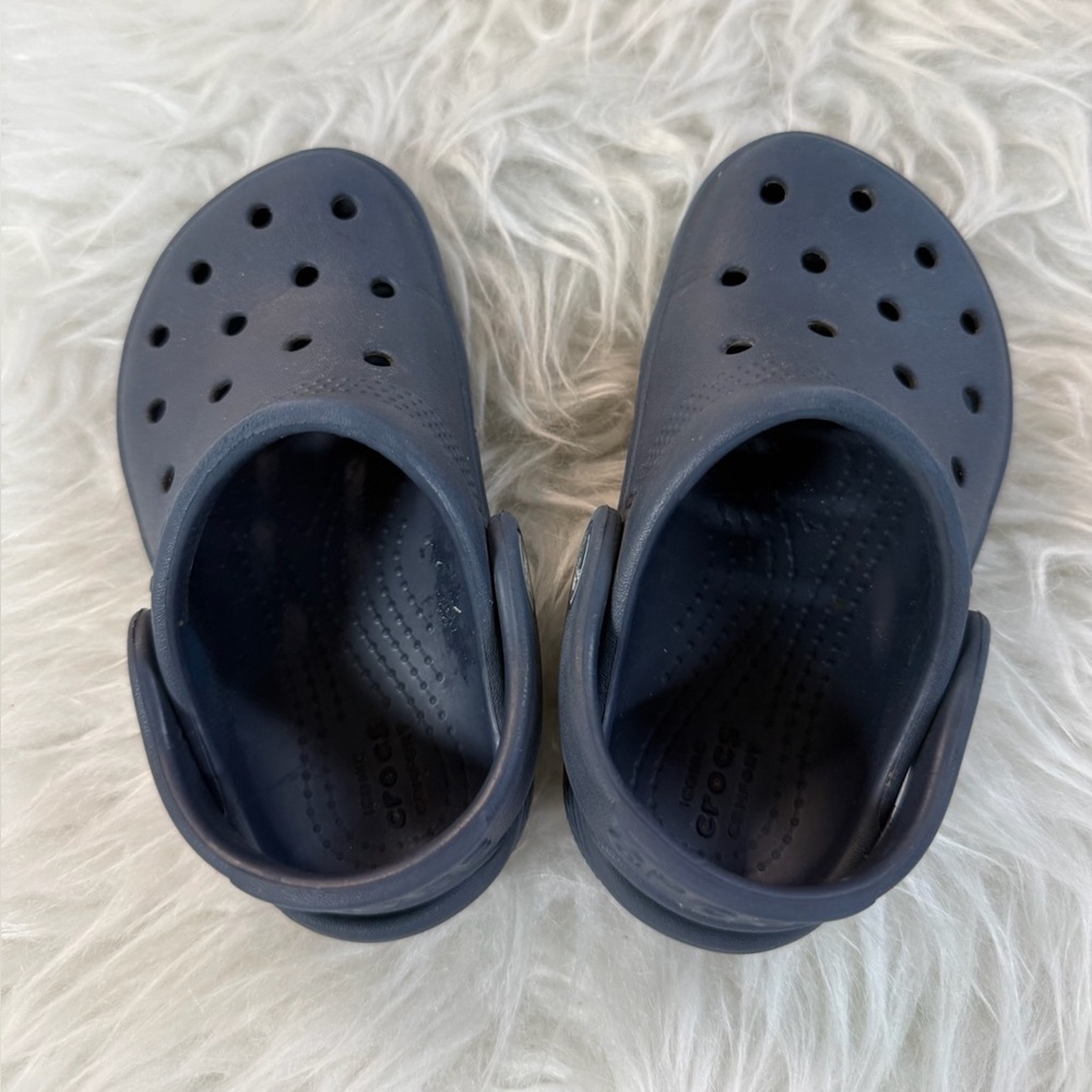 CROCS Kids Navy Blue Classic Clog Sandals